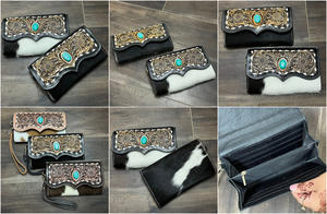 Portefeuille-bracelet pour femme, nouveau design occidental 2025, pochette en cuir de vachette, cuir véritable travaillé à la main, porte-monnaie et porte-cartes - Product Image 3