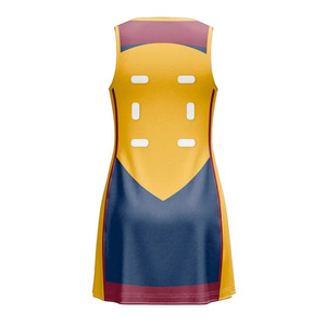<b>Custom</b> Netball Uniform <b>Dress</b> Strapless Neck Double Strap Elastic Waist Anti-Bacterial Nylon Heat Transfer Printed <b>Custom</b> Team - Product Image 3