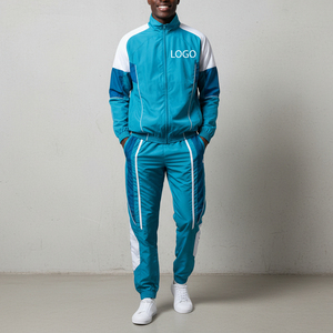 Custom Printed Nylon Two-Piece Men's Casual Solid Hooded Windbreaker Tracksuit <b>Jacket</b> <b>Short</b> Sweatsuit Set Winter Jogging - Product Image 3