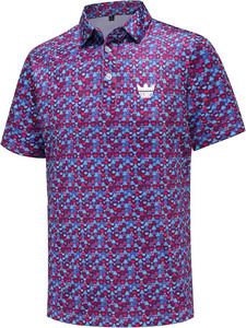Tissu Oxford respirant à impression numérique extensible dans les quatre sens de haute qualité, avec logo frontal par sublimation, pour chemises de golf Dry-fit pour hommes - Product Image 5
