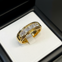 Bague demi-éternité en argent 925 certifiée GRA Moissanite, testée au diamant, couleur D personnalisée, style hip-hop, pour femmes et hommes
