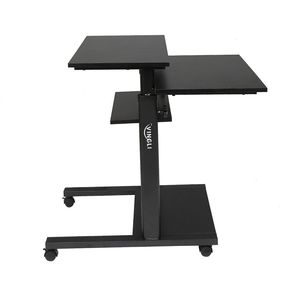 Bureau informatique noir à tube unique réglable en hauteur 70*70*65.5CM avec excellentes fonctions de levage - Product Image 5