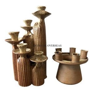 Customized Size And Logo Available Brass Candle Stand With Leaf Design For Home Hotel Living Room <b>Table</b> Decoration Model - Product Image 4