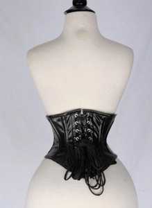 Corset amincissant gothique en cuir PU pour femme, avec fermeture à agrafes, respirant, pour mariage, taille moyenne adulte, devant - Product Image 3
