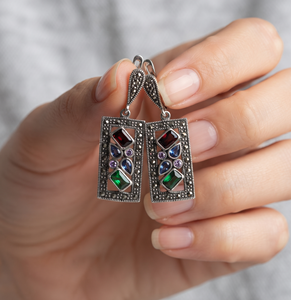 Ensemble de bijoux en argent sterling 925 avec pierres précieuses naturelles multiples authentiques, boucles d'oreilles/bague/pendentif, cadeau de fiançailles/mariage, tendance, certifié IGI - Product Image 3