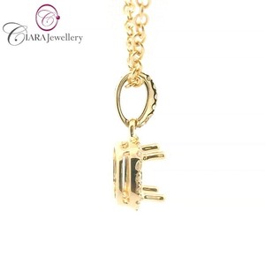 จี้เพชรทรงเบาะ0.50CT สีขาว/เหลืองทองดีไซน์เรียบง่ายรัศมี18K AU750เดียว - Product Image 3