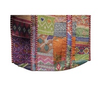 Tas Tangan Wanita India Vintage Sutra Berlapis Jahitan Unik Gaya Fashion Modern Ritsleting Rantai Termal Portabel Anti Maling Lampu Malam