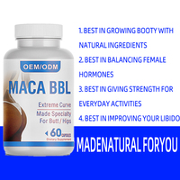 Capsules BBL Lifting MACA pour l'augmentation des fesses, pilules de prise de poids pour femmes, formule à base de plantes, fabricant OEM GMP