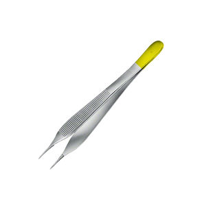 Pinzas Adson de 4.34 Pulgadas con Insertos Rectos de Carburo de Tungsteno, Pinzas Quirúrgicas con Mango Amarillo, Instrumento Médico Clase I - Product Image 6