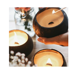 Bougie en Coque de Noix de Coco de Qualité Supérieure, Sûre et Écologique, 2026, Cire de Soja Végétale Pure, Idéale pour la Décoration de Fêtes et la Méditation Yoga, Fournisseur Direct - Product Image 1