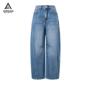 Aifran Sports - Jeans de mezclilla para hombre, corte holgado, estilo vintage, lavado, forma ancha, pantalones casuales, venta al por mayor OEM - Product Image 1