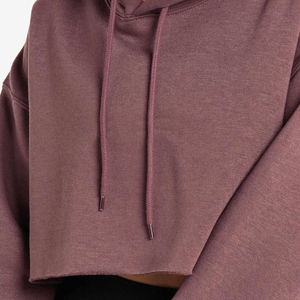 HAMIO SPORTS Nouvelle Arrivée Sweat à Capuche Court Femme 100% Coton Haute Qualité Manches Longues Décontracté Été Logo Avant Doublé - Product Image 4