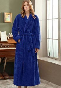 Robe de nuit décontractée épaisse à manches longues pour homme, en flanelle, avec fermeture éclair, pour l'hiver, l'été et le printemps, pour couple - Product Image 6