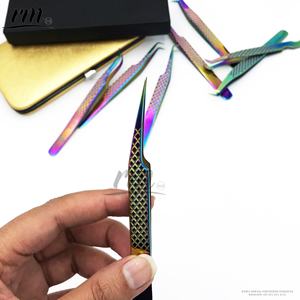 ที่หนีบขนตาปลอมทำจากสแตนเลสมีหลายสีที่จับทรงตรงมีเพชรออกแบบได้ตามต้องการ - Product Image 1