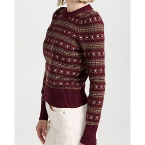 Suéter de Punto para Mujer, Cuello Redondo, Patrón Geométrico, Manga Larga, Invierno, Casual, 100% Acrílico, Antipilling - Product Image 3