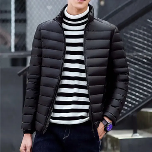 Veste d'hiver matelassée pour homme de haute qualité, noire, à capuche, avec fermeture éclair, fourrure de renard, grande taille, imperméable et respirante - Product Image 1