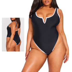Maillot de bain une pièce grande taille personnalisé pour femme, décolleté plongeant, dos nu, vente chaude, pour fabricants - Product Image 3