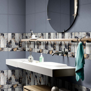 Revestimiento de Pared de Porcelana Tallada de Lujo de 300x300 mm, Texturizada y Esmaltada, para Renovaciones de Vestíbulos de Apartamentos e Interiores Comerciales - Product Image 1