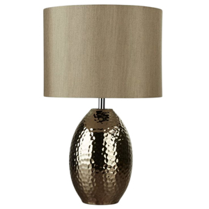 Lampe de chevet moderne en céramique martelée dorée avec abat-jour en tissu noir, luminaire décoratif pour la maison, prix raisonnable - Product Image 3
