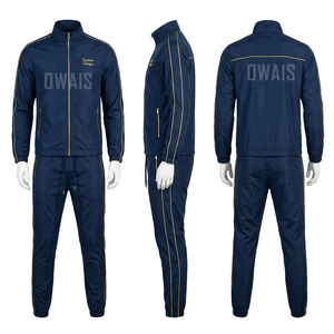 <b>Men</b> Blue <b>White</b> Color Blocking Tracksuit Set Hooded Zipper Full Sleeve Jogger <b>Pants</b> Breathable Sportswear Autumn Casual Wear - Product Image 2