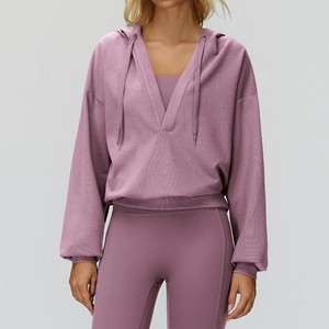 Sudadera con Capucha Negra para Mujer, Manga Larga, Corte Holgado, Color Sólido, Cierre con Cordón, Ropa de Otoño, Cómoda, Duradera, OEM - Product Image 3