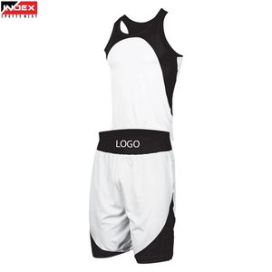 INDEX SPORTSWEAR <b>Wrestling</b> <b>Singlet</b> Set <b>Men</b> White Black Color Blocked Moisture Wicking Athletic Fit Custom Logo - Product Image 1