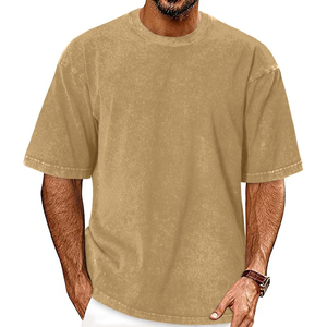 T-shirt Homme Oversize 100% Coton Qualité Premium 2026, Lavage Acide, Coupe Longue, Manches Courtes, Col Rond, Uni, Style Streetwear - Product Image 4
