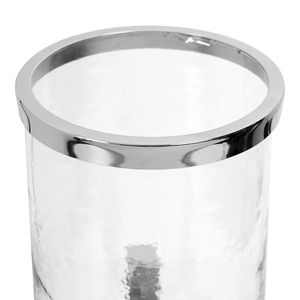 Round Hammered Glass Hurricane Candle Holder with Stand Home and Wedding Decorative Tabletop T <b>Light</b> Candle Holder and Lantern - Product Image 2