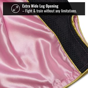 Muay Thai short premium satin fabric custom design breathable lightweight gym training <b>elastic</b> waistband fitness wear men women - Product Image 4