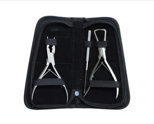 Kit d'outils professionnel de haute qualité en acier inoxydable, comprenant des pinces, des aiguilles et 3 outils pour micro-anneaux, anneaux de liaison et perles, pour extensions de cheveux humains - Product Image 2