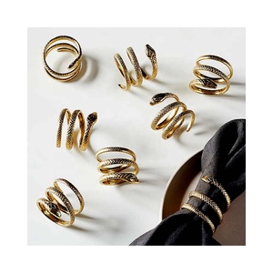 Metal Gold Natural Leaf Look Long Designer Napkin <b>Ring</b> for Wedding Top High Quality Fashionable Carved Napkin <b>Ring</b> - Product Image 3