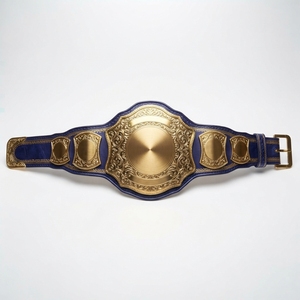 Ceinture de championnat de boxe plaquée or personnalisée, trophée sportif de lutte, récompense de compétition, plaques métalliques, sangle en cuir - Product Image 3