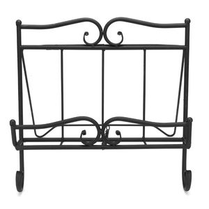 Support de livre de cuisine réglable en fer forgé, style vintage moderne, couleur noire, pour la décoration de la maison, du bureau et du salon - Product Image 2
