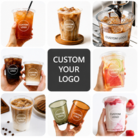 Gobelets à café jetables personnalisés avec logo, recyclables, compostables, biodégradables en PLA/PET, avec couvercles, impression UV, qualité alimentaire, paroi simple, 5,5-32 oz