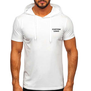 Sudaderas con Capucha de Manga Corta para Hombre, Color Blanco, con Logotipo Bordado Personalizado, Fabricante con Precios al por Mayor - Product Image 1
