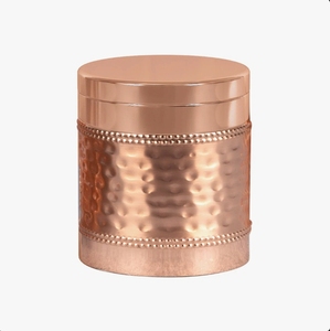 Pot de rangement moderne en acier inoxydable martelé pour boules de coton, couvercle de pot de toilette, petit récipient de rangement, accessoire de salle de bain, vente en gros - Product Image 3