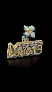 Bijoux Hip Hop personnalisés pendentif pour homme en argent sterling 925 massif taille baguette pendentif lettre glacé caution en dollar personnalisé - Product Image 4