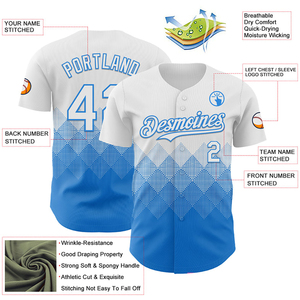 Camiseta de Béisbol de Poliéster de Secado Rápido OEM, 100% Poliéster, Tejido de Malla, Color Blanco, Unisex, Ropa Deportiva de Béisbol, Camisetas Sublimadas - Product Image 4