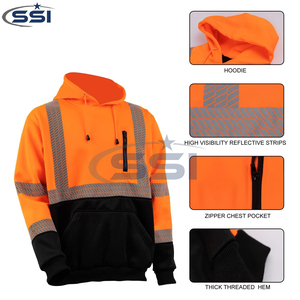 เสื้อฮู้ดนิรภัยสำหรับงานอุตสาหกรรม ปักโลโก้ได้ กันน้ำ มาตรฐาน ANSI Class 2 สะท้อนแสงสูง คุณภาพดี ใช้ได้ทั้งกลางวันและกลางคืน รับสั่งทำ - Product Image 5
