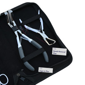 Kit completo de herramientas para extensiones de cabello blanco con removedor de microanillos, alicates para extensiones de cabello con cinta adhesiva, tijeras y pinzas de seccionamiento. - Product Image 4