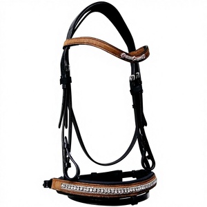 Brida para montar a caballo de alta tendencia, cómoda y duradera, con relleno de gel, diseño anatómico, artículos de talabartería de cuero italiano - Product Image 1
