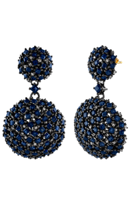 Pendientes de Diamante y Zafiro Azul en Plata de Ley 92.5 KLST-30410 - Product Image 4