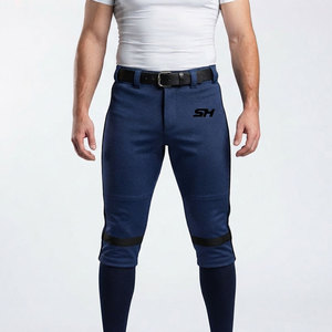 Pantalón de béisbol para hombre con doble pliegue y cierre de botones, ajuste relajado, ropa de campo de alto rendimiento, servicio OEM, pantalón personalizado para hombre - Product Image 1