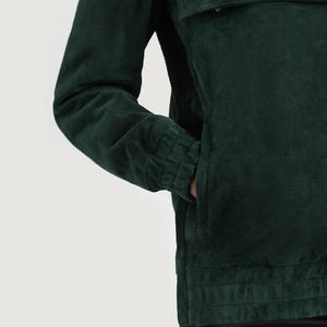 Blouson universitaire authentique pour femme, vert, à capuche, en daim, en cuir, en denim, respirant, Collections Automne, Mode, Meilleures ventes - Product Image 4