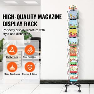 Espositore Rotante per Cartoline con 32 Tasche, Stand Girevole a 360 Gradi per Brochure e Biglietti d'Auguri, con Imballaggio in Cartone - Product Image 2