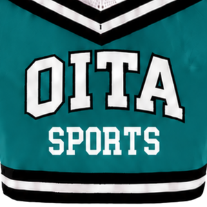 Haut court de cheerleading vert foncé, blanc et noir sans manches, pour femmes et filles, uniforme de performance athlétique, vêtement de sport d'équipe - Product Image 5