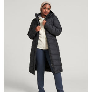 Veste longue matelassée noire personnalisée pour femme, modèle 2026, en duvet, manteau d'hiver chaud, coupe-vent respirant, style urbain vintage, OEM - Product Image 2