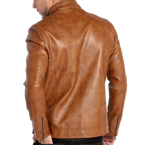 New Fashionable Casual <b>Leather</b> <b>Jacket</b> for <b>Men's</b> Winter Wear with Good Quality Material OEM Custom Service - Product Image 2