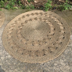 Handwoven Round Seagrass <b>Rug</b> High Quality Wholesale Price <b>Boho</b> Natural Floor Mats Water Hyacinth Carpet Vietnamese Manufacturer - Product Image 1