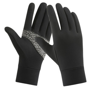 Gants de course professionnels unisexe avec paume en silicone, gants de sport d'extérieur à doigts complets, isolés thermiquement, coupe-vent, compatibles écran tactile - Product Image 1